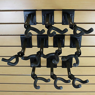 10ct Guitar Hanger 3” OC Slatwall Movable Bracket Adjustable Soft Foam Neck Hook